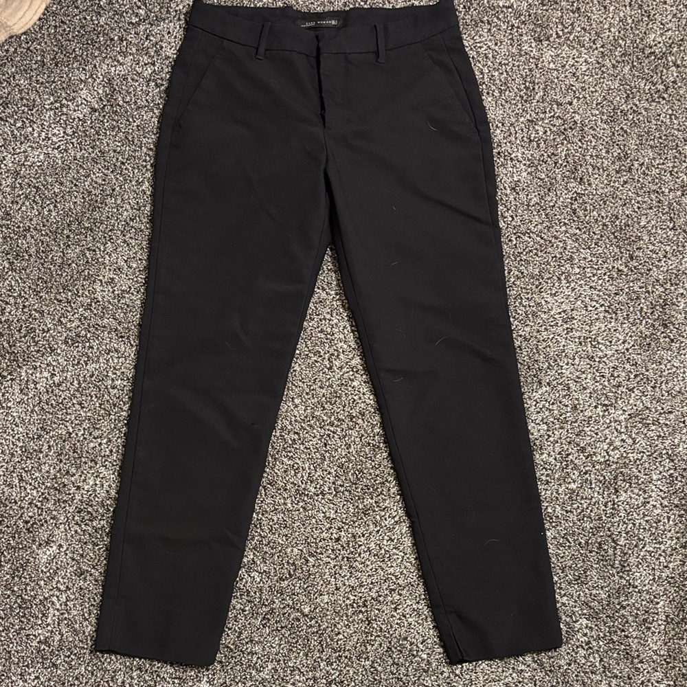 Zara Womens Classic Black Trousers Size Small